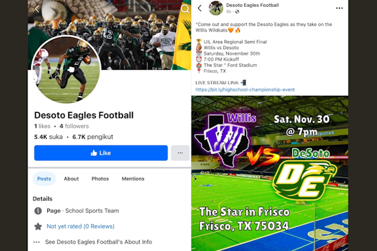 DeSoto Police Issues Alert on Fake Eagles Football Team Page, Urges Community Vigilance Against Scams
