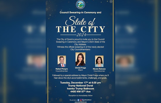 Doral to Host Celebration and Outlook at Council Swearing-In Ceremony & State of the City Address