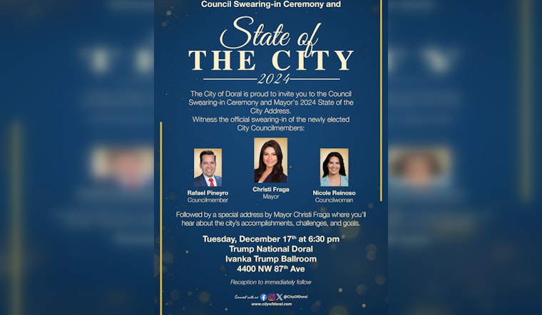 Doral to Host Celebration and Outlook at Council Swearing-In Ceremony & State of the City Address