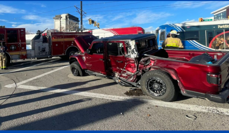 Driver Hospitalized Following Collision Between Jeep and TRAX Train in Downtown Salt Lake City