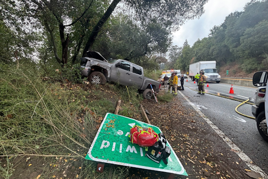 Driver Rescued by Firefighters After Vehicle Collides with Tree on Highway 17 in Santa Clara County