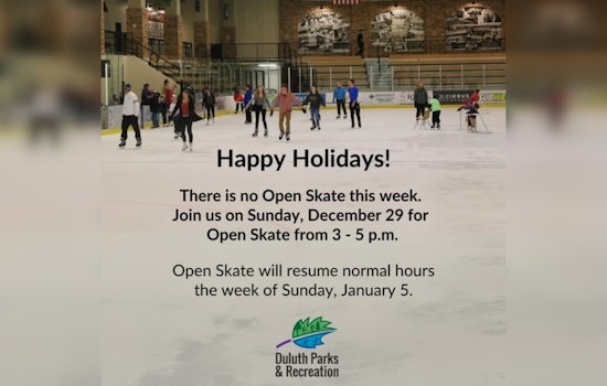 Duluth's Open Skate on Holiday Break, City Invites Residents to December 29 Session