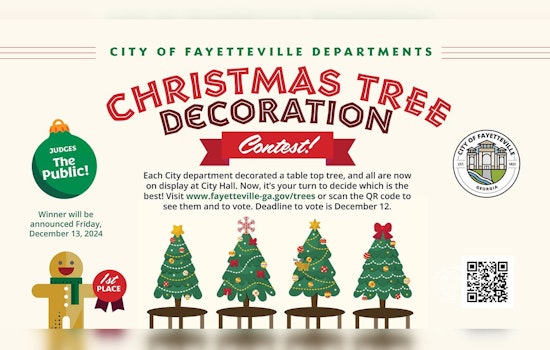 Fayetteville Residents Invited to Judge Festive City Hall Christmas Tree Contest