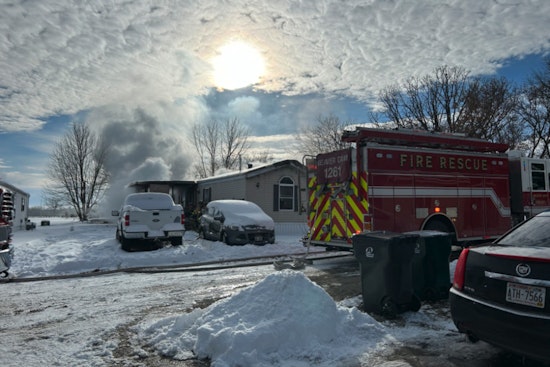 Firefighters from Multiple Departments Battle Mobile Home Blaze in Beaver Dam