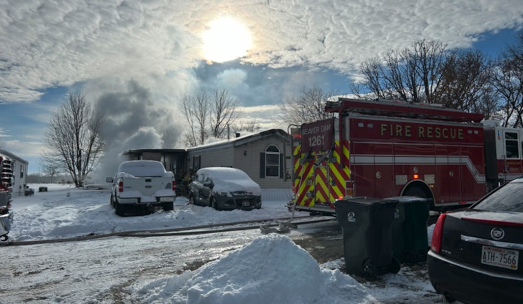 Firefighters from Multiple Departments Battle Mobile Home Blaze in Beaver Dam
