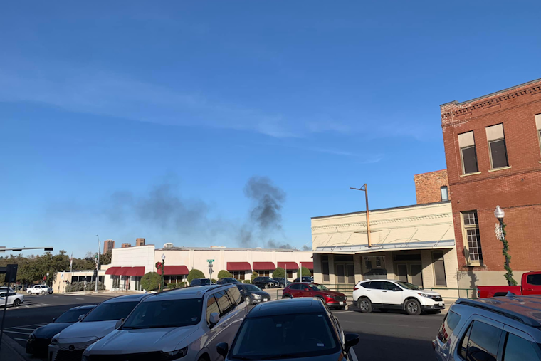 Firefighters Tackle Major Blaze in East Denton, Smoke Visible from the Square
