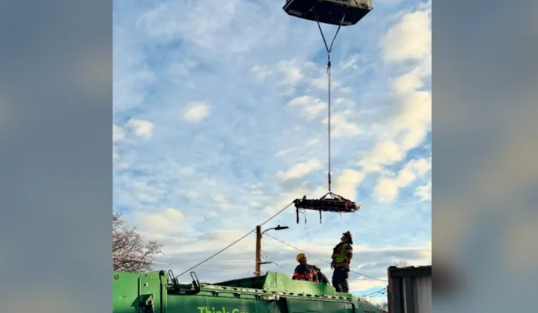 First Responders Conduct Dramatic Rescue of Injured Person from Top of
