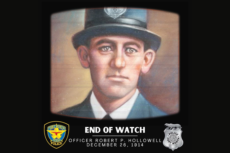 Fort Worth Police Department Remembers Officer Robert P. Hollowell on 110th Anniversary of His End of Watch