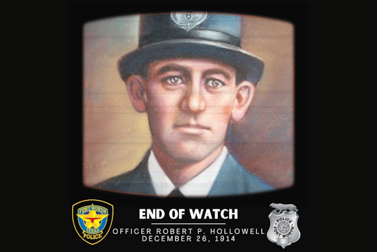 Fort Worth Police Department Remembers Officer Robert P. Hollowell on 110th Anniversary of His End of Watch