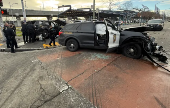 Four Injured as Two BART Police Cars Collide Near West Oakland Station