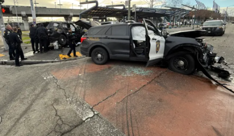 Four Injured as Two BART Police Cars Collide Near West Oakland Station