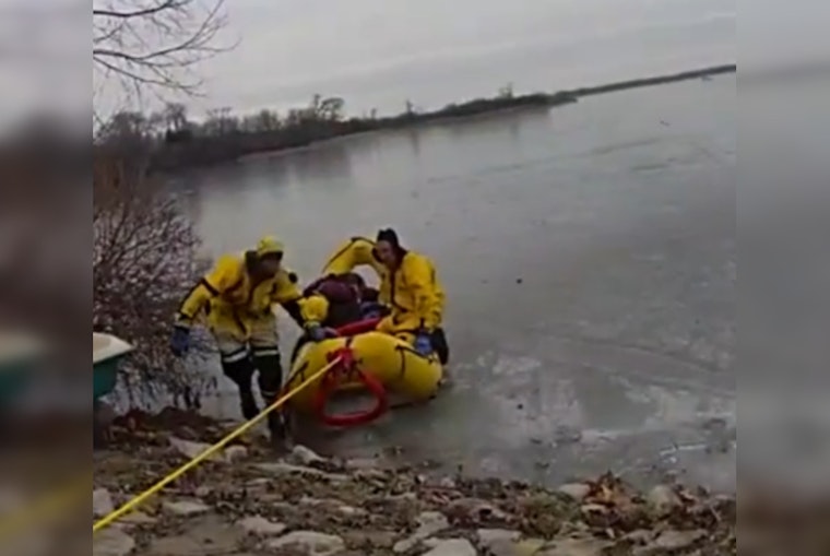 Franklin Man Rescued by Brave Dive Team Member After Falling Through Thin Ice on Wind Lake