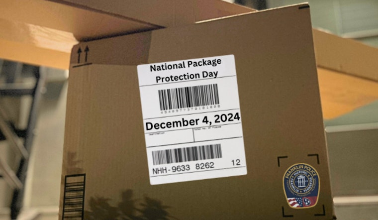 Franklin Police Warn of Spike in 'Porch Piracy' During Holidays, Offer Prevention Tips