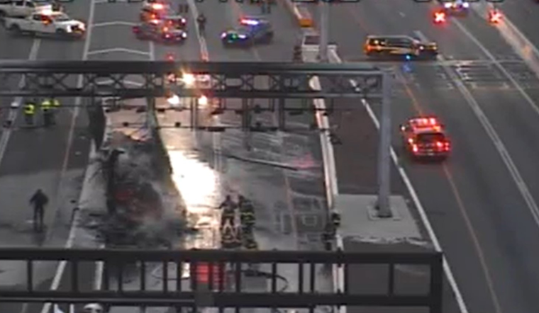 Fuel Leak and Fire Disrupt I-95 South Traffic Near Fort McHenry Tunnel in Baltimore