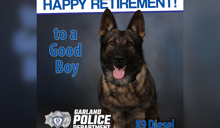 Garland's Beloved K9 Officer Diesel Retires After 8 Years of Distinguished Service