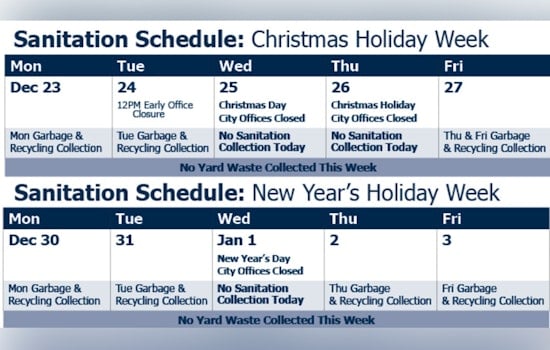 Jacksonville Announces Holiday Closures, City Services Schedule and Public Transit Adjustments for the Festive Season