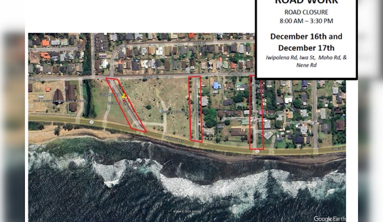 Kekaha Traffic Alert, Road Closures Scheduled for Dec. 16-17 for Resurfacing Projects