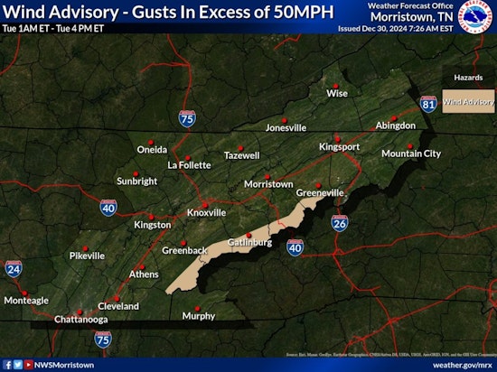 Knoxville Braces for Wind Gust Warnings and Weather Shifts, per NWS Forecast