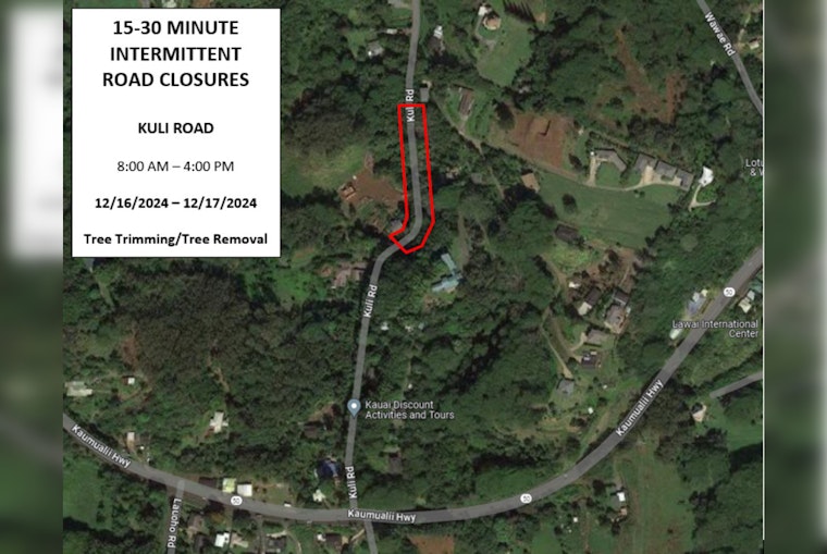 Lāwa‘i Roadwork Extended with Delays on Kuli Road Expected Through December 20