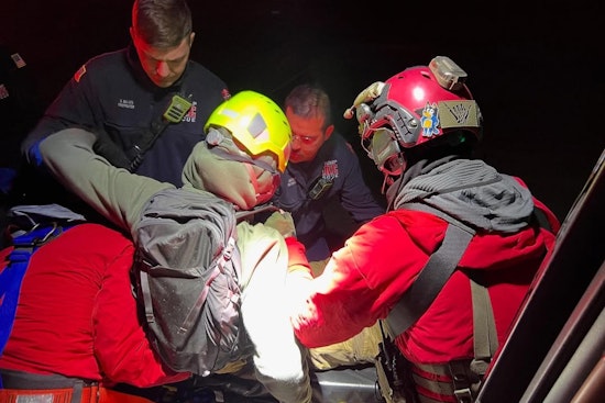 LVMPDSAR Helicopter Team Executes Daring Mountain Rescue of Injured Hiker in Wallace Canyon