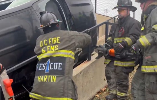 Man Rescued by Firefighters After Vehicle Flips on Northeast D.C. Rec Center Steps