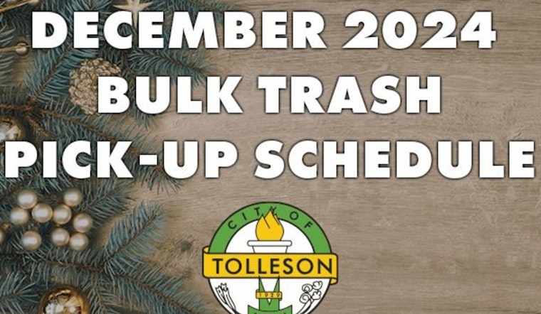 Tolleson Announces December 2024 Bulk Trash Pick Up Schedule as Residents Prepare for Year End Clutter Clear Out