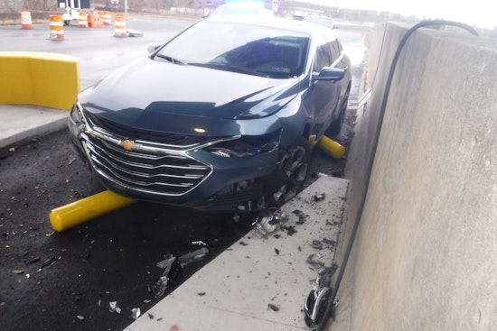 MBTA Transit Police Investigate After Car Slams Into Quincy Adams Station Bollards, Suspects on the Run