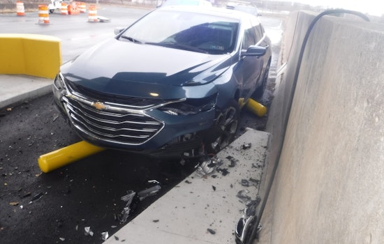 MBTA Transit Police Investigate After Car Slams Into Quincy Adams Station Bollards, Suspects on the Run
