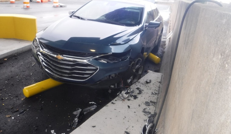 MBTA Transit Police Investigate After Car Slams Into Quincy Adams Station Bollards, Suspects on the Run