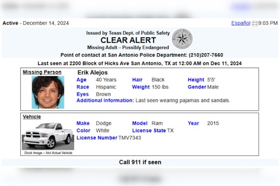 Missing San Antonio Man Erik Alejos Found Safe After CLEAR Alert Issued