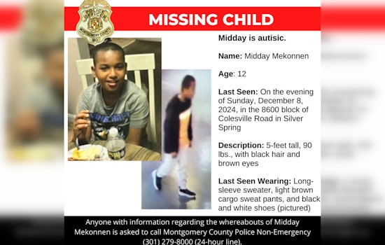 Montgomery County Breathes Sigh of Relief as Missing 12-Year-Old Midday Mekonnen Found Unharmed
