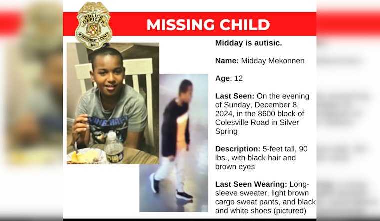 Montgomery County Breathes Sigh of Relief as Missing 12-Year-Old Midday Mekonnen Found Unharmed