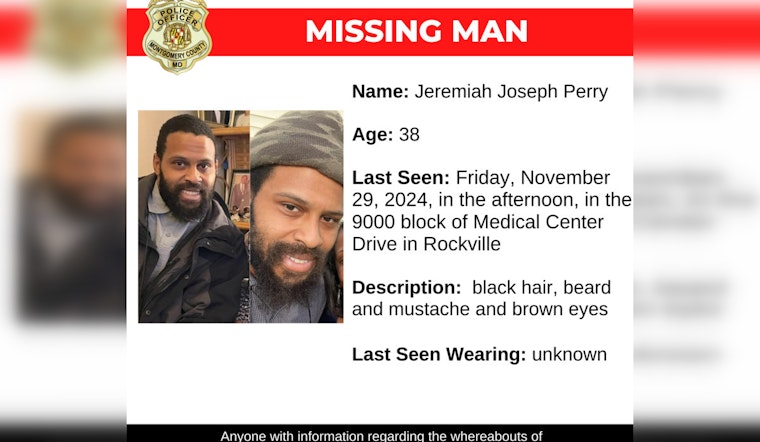Montgomery County Police Seek Help in Urgent Search for Missing Man, Jeremiah Joseph Perry