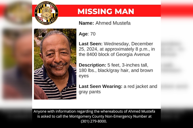 Montgomery County Police Seek Public's Help Finding Missing 70-Year-Old Ahmed Mustefa