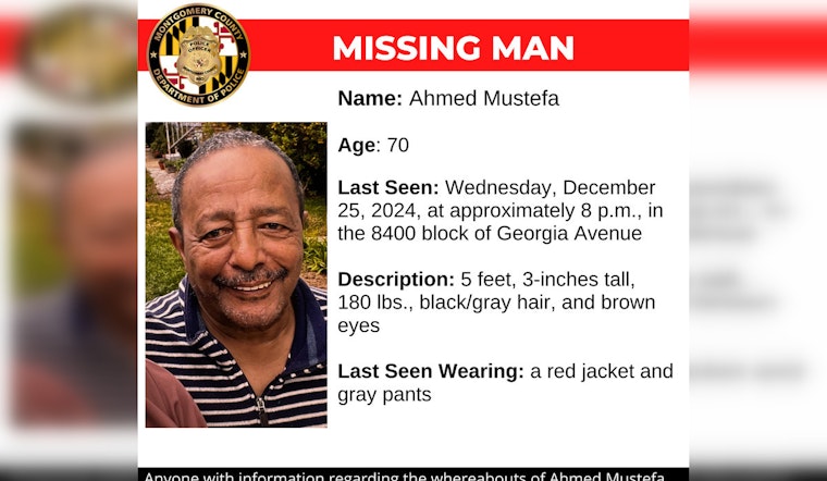 Montgomery County Police Seek Public's Help Finding Missing 70-Year-Old Ahmed Mustefa