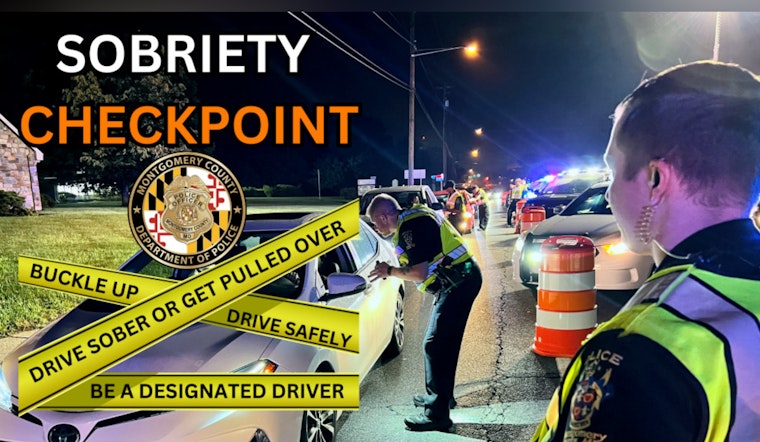 Montgomery County Police to Conduct DUI Checkpoint This Saturday in Undisclosed Location