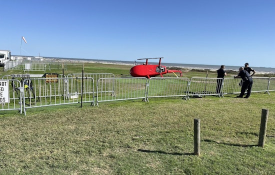 No Injuries Reported After Helicopter Tips Over Near Galveston Seawall During Takeoff