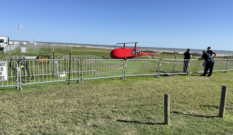No Injuries Reported After Helicopter Tips Over Near Galveston Seawall During Takeoff