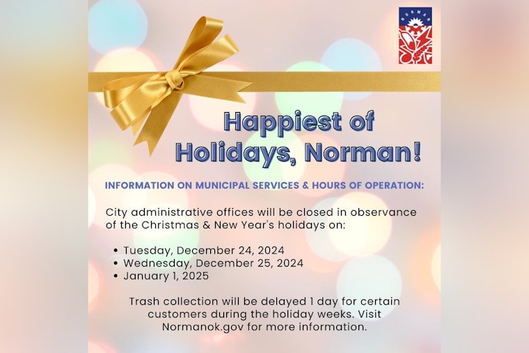 Norman Announces Holiday Schedule for City Offices and Waste Services During Christmas and New Year's