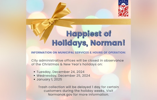 Norman Announces Holiday Schedule for City Offices and Waste Services During Christmas and New Year's