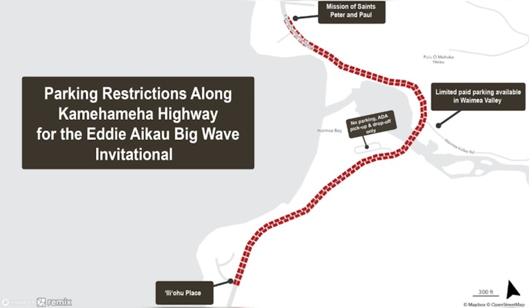 North Shore Braces for Eddie Aikau Big Wave Invitational with Strict Parking Rules on Kamehameha Highway