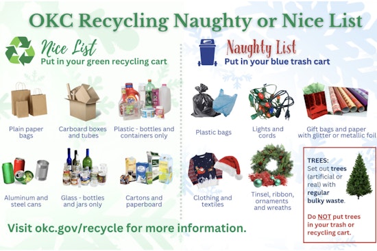 Oklahoma City Utilities Department Shares Holiday Recycling Tips on What’s Naughty and Nice for Your Green Bin