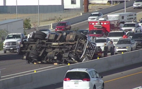 Overturned Semi-Truck Causes Major Delays on Loop 202 South Mountain Freeway in Phoenix