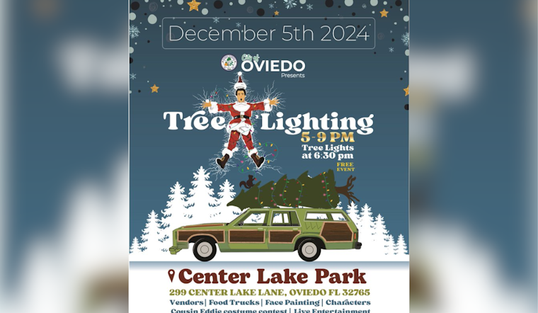 Oviedo Lights Up the Holidays: Annual Tree Lighting Event with Food, Fun, and Cousin Eddie Contest