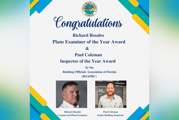 Palm Beach County Building Professionals Honored with Top State Awards for Safety Standards Excellence