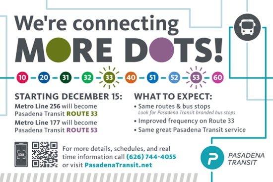Pasadena Transit Expansion to Usher in New Routes and Reduced Fares This Holiday Season