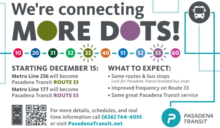 Pasadena Transit Expansion to Usher in New Routes and Reduced Fares This Holiday Season