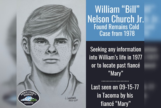 Pierce County Detectives Seek Public's Aid in 1978 William Church Homicide Cold Case