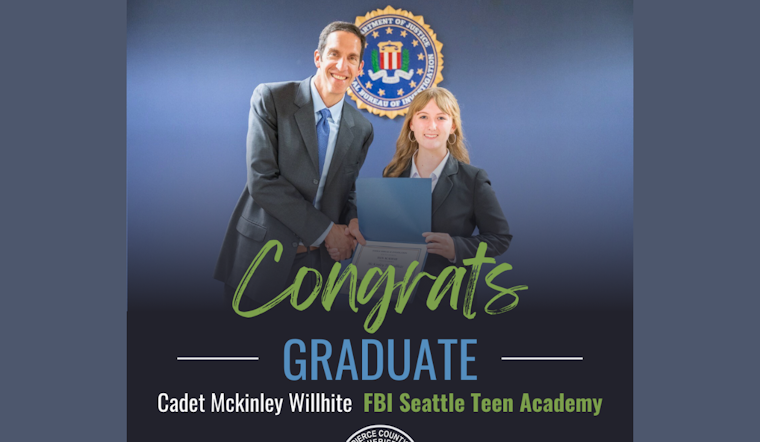 Pierce County Sheriff Cadet Mckinley Willhite Completes Prestigious Seattle Teen FBI Academy