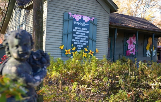 Poetry Meets Street Art, Germantown's Oaklawn Gardens Hosts Jenni Proctor's "Bathed in Elegance" Installation